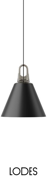 Lodes Závěsné svítidlo Jim Cone, Ø 28 cm, 1xE27 Barva: Matná černá, Barva struktury: Šedá