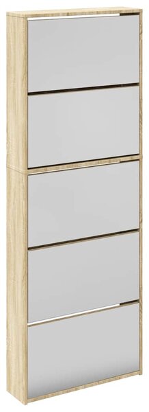 Botník pětipatrový zrcadlo dub 63 x 17 x 169,5 cm 273937