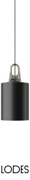 Lodes Závěsné svítidlo Jim Cylinder, Ø 17,5 cm, 1xE27 Barva: Matná černá, Barva struktury: Šedá