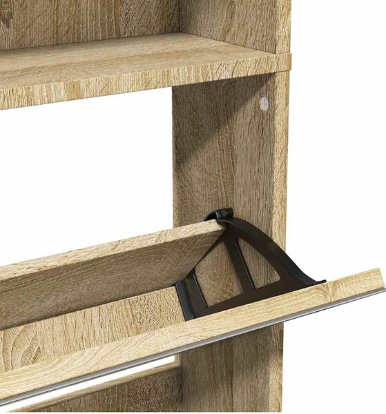 Botník čtyřpatrový zrcadlo dub 63 x 17 x 134 cm 273935