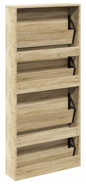 Botník čtyřpatrový zrcadlo dub 63 x 17 x 134 cm 273935