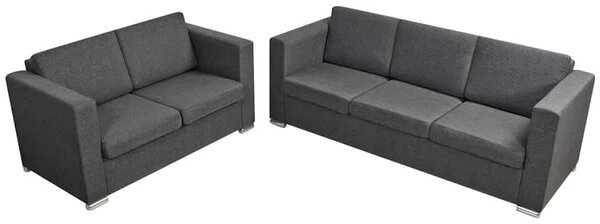 Dvojdílná sada pohovek textil tmavě šedá 274214