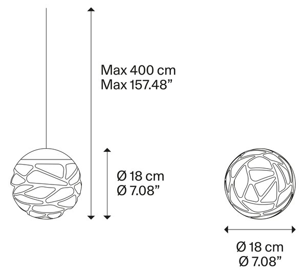 Lodes LED závěsné svítidlo Kelly Cluster, Ø 18 cm, 2700 K, 1x7W Barva: Matná černá