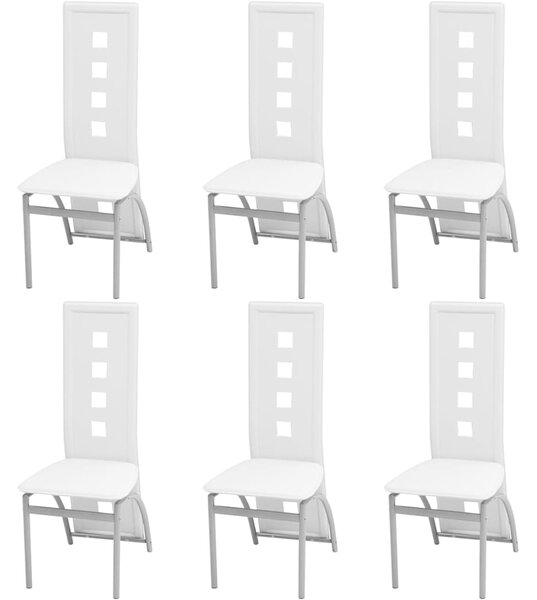 Jídelní židle 6 ks bílé umělá kůže 274310