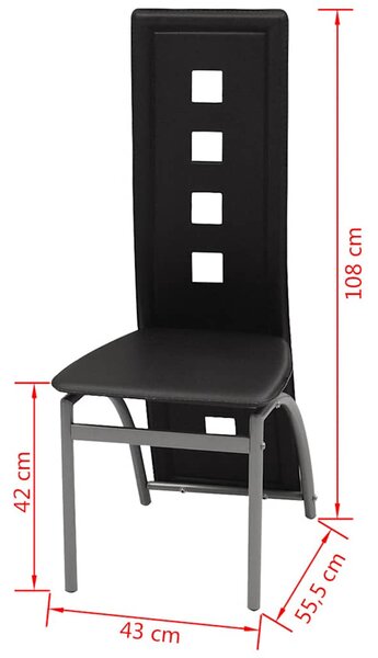 Jídelní židle 6 ks černé umělá kůže 274309