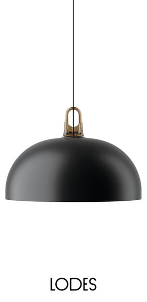 Lodes Závěsné svítidlo Jim Dome, Ø 50 cm,1x E27 Barva: Matná černá, Barva struktury: Šedá