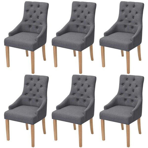 Jídelní židle 6 ks tmavě šedé textil 274424