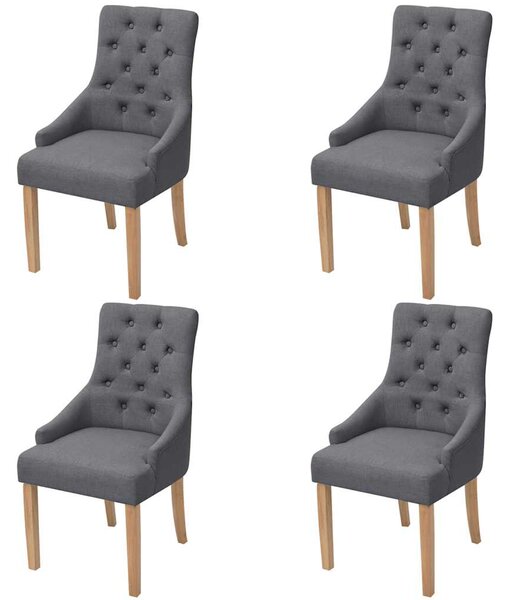 Jídelní židle 4 ks tmavě šedé textil 274423