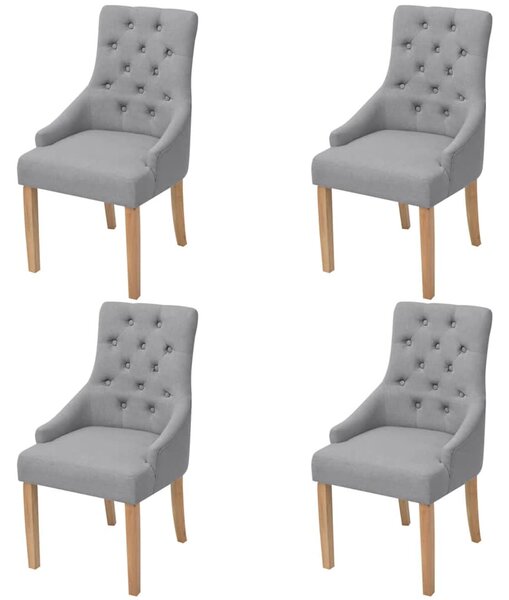 Jídelní židle 4 ks světle šedé textil 274421