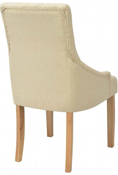 Jídelní židle 6 ks krémové textil 274426
