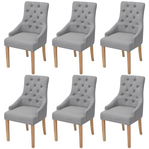 Jídelní židle 6 ks světle šedé textil 274422