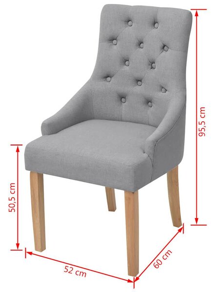 Jídelní židle 4 ks světle šedé textil 274421