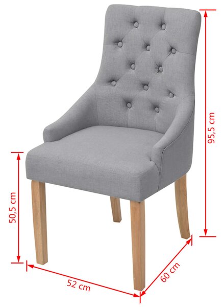 Jídelní židle 6 ks světle šedé textil 274422
