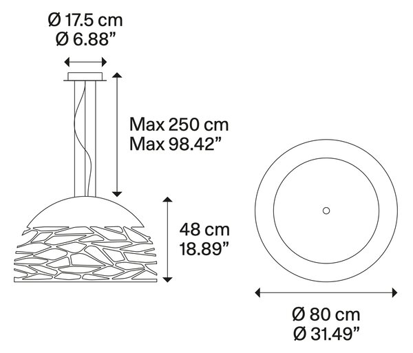 Lodes Závěsné svítidlo Kelly L Dome, Ø 80 cm, 4xE27 Barva: Matná bílá