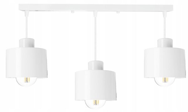 Bílé závěsné svítidlo, 3× E27