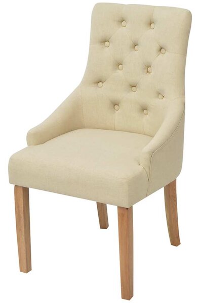 Jídelní židle 4 ks krémové textil 274425