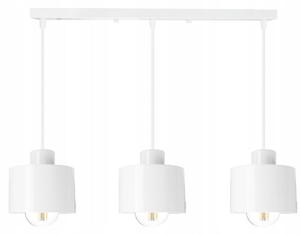 Bílé závěsné svítidlo, 3× E27