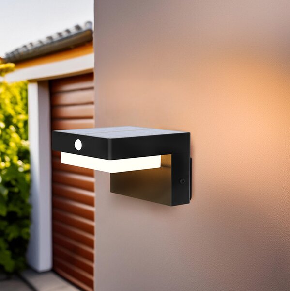 SOLIGHT LED solární nástěnné osvětlení Palermo, 5W, 400lm, 3000K, USB C