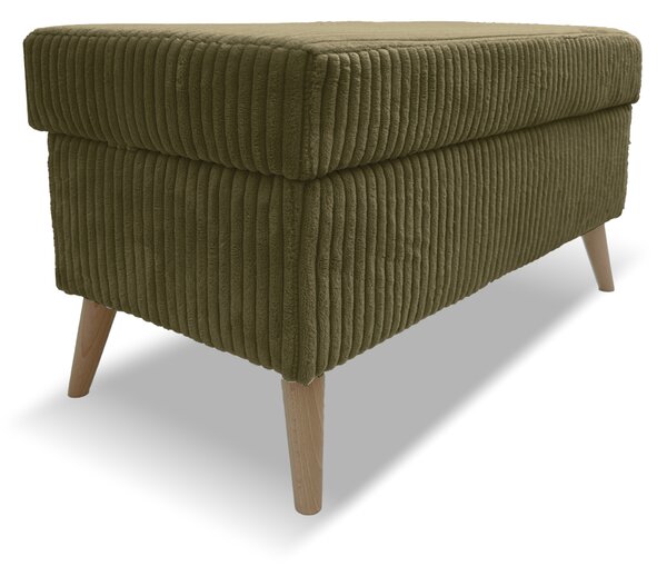 Taburet TESS 60x28 s úložným prostorem - olivový - manšestr - LINCOLN 37