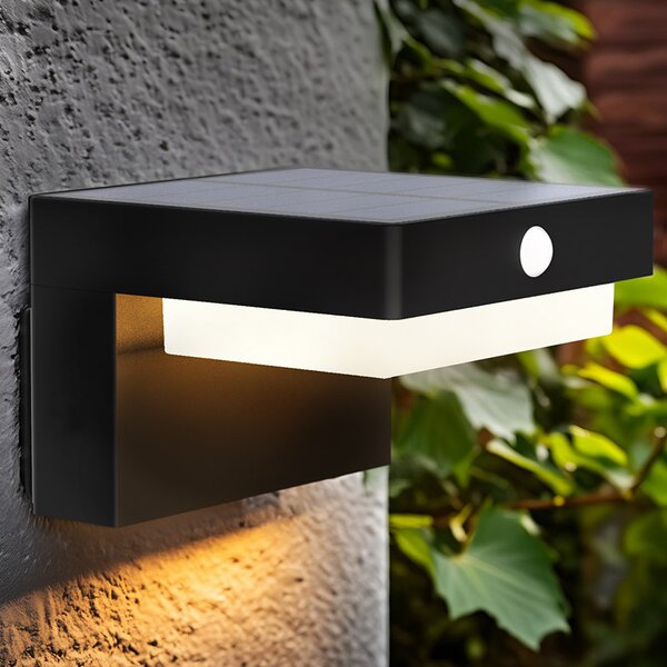SOLIGHT LED solární nástěnné osvětlení Palermo, 5W, 400lm, 3000K, USB C