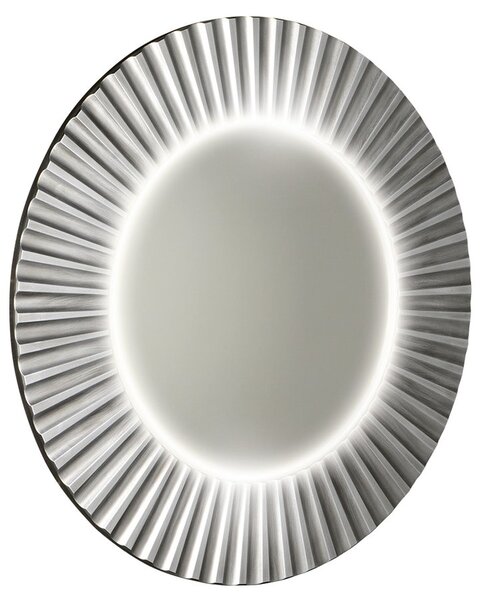 Sapho Sapho, PRIDE kulaté zrcadlo s LED osvětlením v rámu, průměr 90cm, stříbrná, PD952