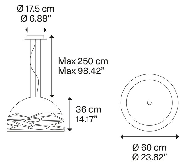 Lodes Závěsné svítidlo Kelly M Dome, Ø 60 cm, 3xE27 Barva: Matná champagne