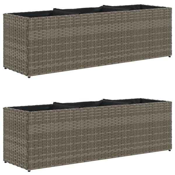 Zahradní truhlíky se 3 květináči 2 ks šedé 105 x 30 x 32 cm 3210524