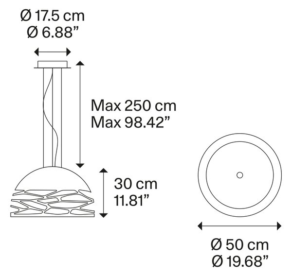 Lodes Závěsné svítidlo Kelly S Dome, Ø 50 cm, 3xE27 Barva: Matná bílá