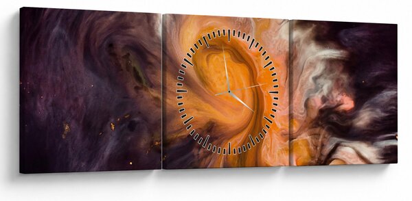 Abstraktní obraz - vesmír (s hodinami) (90x30 cm)