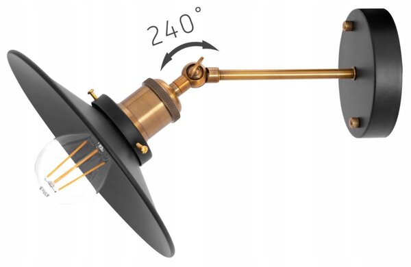 Nástěnné svítidlo TOOLIGHT černé, žluté E27 60 W