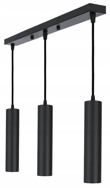 Černé závěsné svítidlo, 3× GU10, IP20
