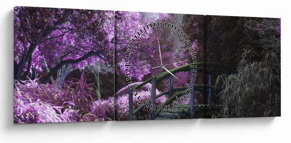 Obraz - Mystická zahrada (s hodinami) (90x30 cm)