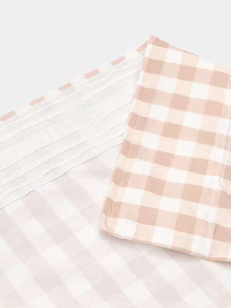 Sinsay - Curtain on tape with check pattern - béžová