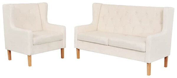 Sedací souprava 2 kusy textil krémově bílá 274928