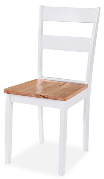 Jídelní set 5 kusů, MDF a kaučukovníkové dřevo, bílý 274943