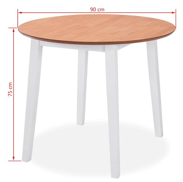 Jídelní set 5 kusů, MDF a kaučukovníkové dřevo, bílý 274943