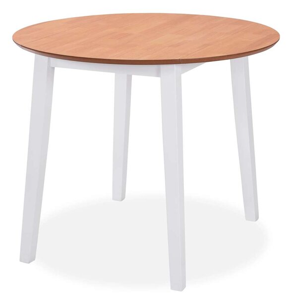 Jídelní set 5 kusů, MDF a kaučukovníkové dřevo, bílý 274943