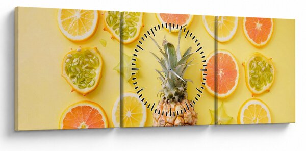 Obraz ovoce (s hodinami) (90x30 cm)