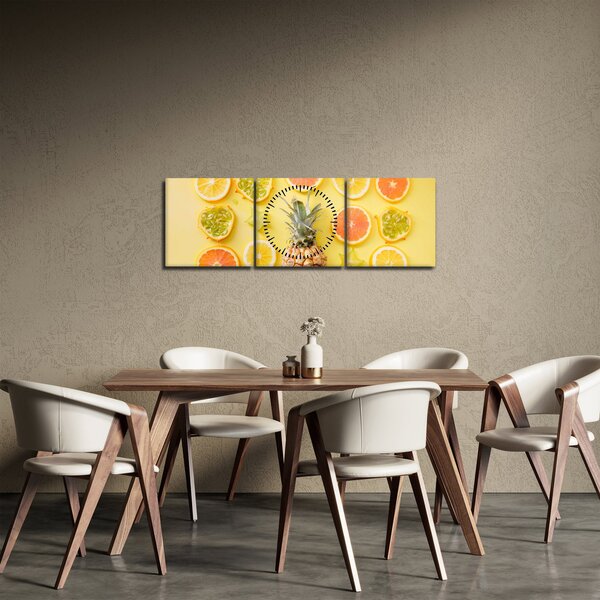 Obraz ovoce (s hodinami) (90x30 cm)