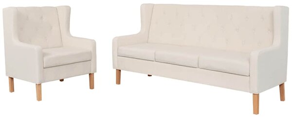 Sedací souprava 2 kusy textil krémově bílá 274929