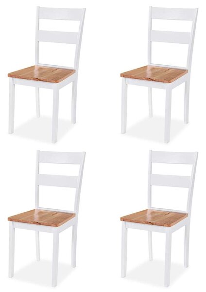 Jídelní set 5 kusů, MDF a kaučukovníkové dřevo, bílý 274943