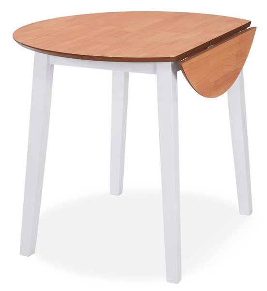 Jídelní set 5 kusů, MDF a kaučukovníkové dřevo, bílý 274943
