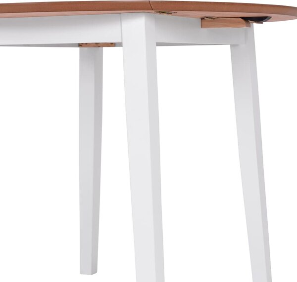 Jídelní set 3 kusy, MDF a kaučukovníkové dřevo, bílý 274942