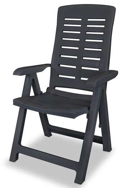 Skládací polohovací křesla 4 ks, plast, antracitová 275071