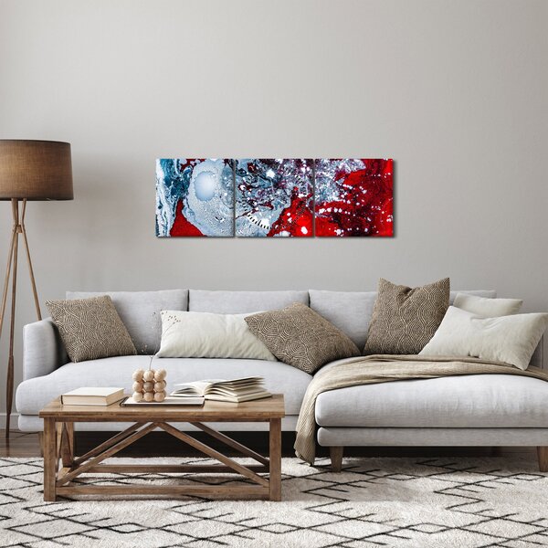 Abstraktní obraz (s hodinami) (90x30 cm)