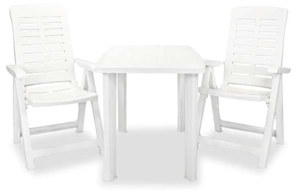 3dílný bistro set plastový bílý 275073
