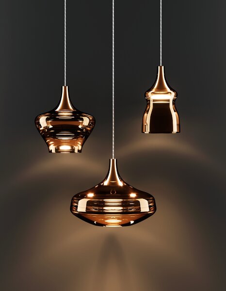 Lodes Designové LED závěsné svítidlo Nostalgia M, 2700K, 1x7W Barva: Bronz, Barva struktury: Černá