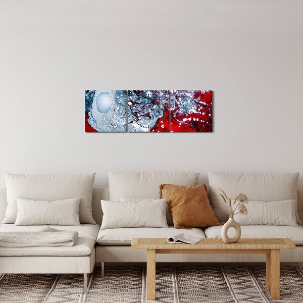 Abstraktní obraz (s hodinami) (90x30 cm)