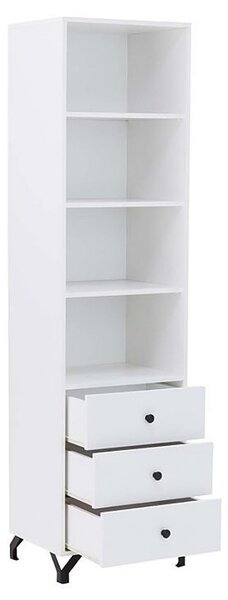 Obývací stěna BERGEN D | 4 díly | 320 cm | bílá mat/bílá lesk