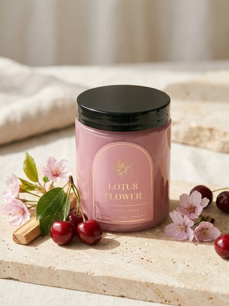 Sinsay - Vonná svíčka Cherry Blossom - pastelová růžová